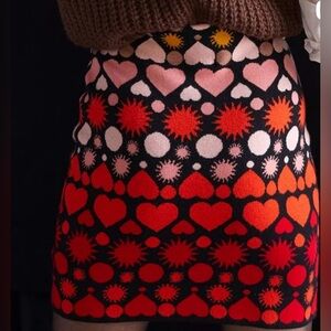 Maeve by Anthropologie Red & Pink Knit Mini Skirt - RARE, Girlhood Core, Barbie